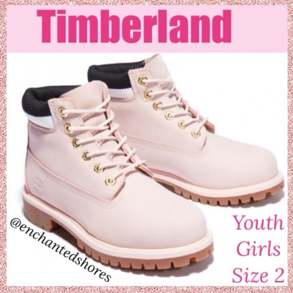 Timberland Premium 6 in Waterproof GS Boot Rose Pink Hiking Youth Girls Size 2 - Picture 1 of 16